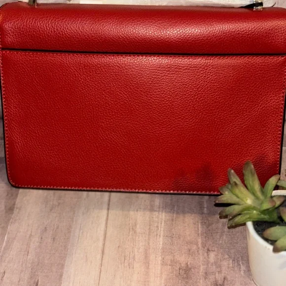 DKNY Red Leather Shoulder Bag - Picture 6 of 14